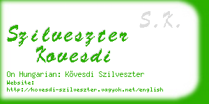 szilveszter kovesdi business card