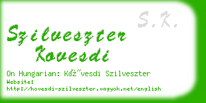 szilveszter kovesdi business card
